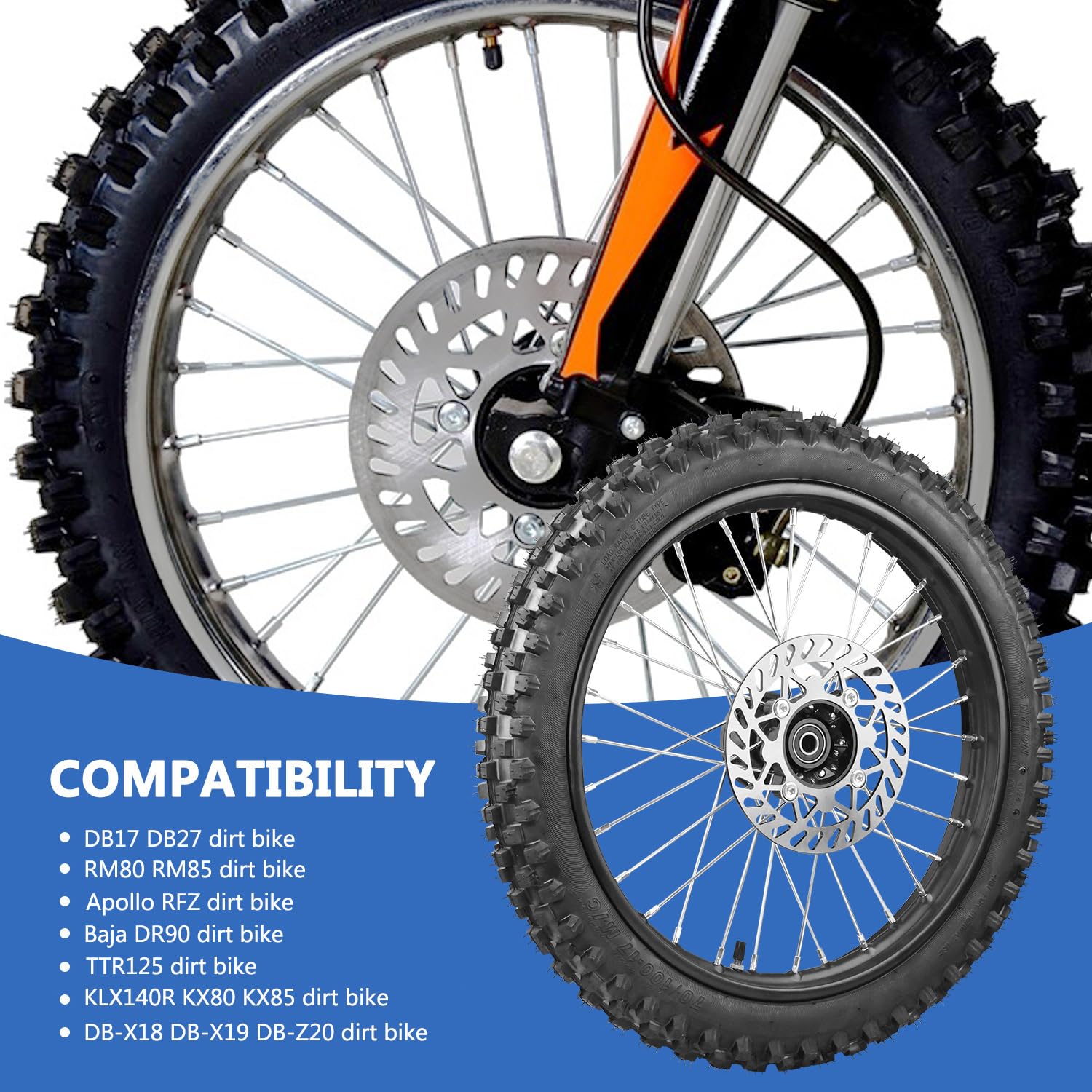 Amazon | RUIQIMOTO 3.00-14 90/100-14 リアと2.75x17 70/100-17